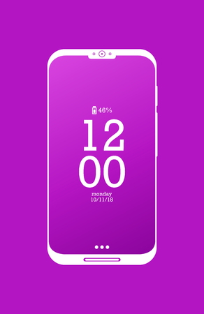 Modern smartphone flat vectorのイラスト素材
