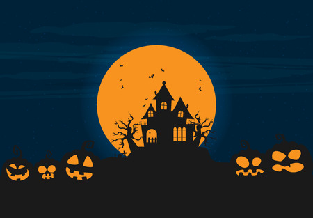 Halloween background flat design vectorのイラスト素材