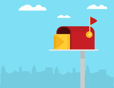 Vector mailbox icon flat.のイラスト素材
