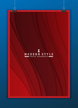 Minimal template in paper cut style design for branding, advertising with abstract shapes.のイラスト素材