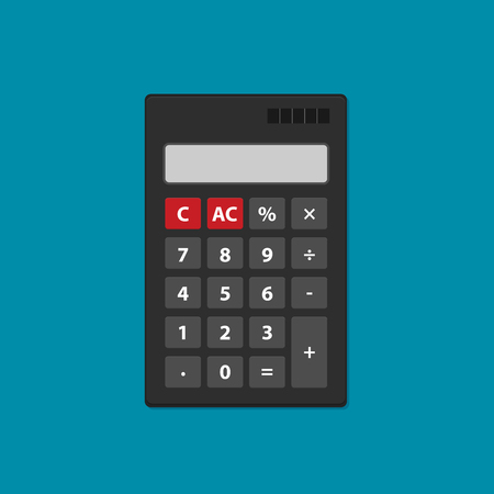 Flat vector calculator icon isolated on color backgroundのイラスト素材