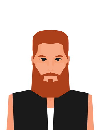 Flat cartoon hipster character, vector illustrationのイラスト素材