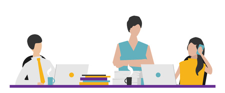 People working on the development flat vectorのイラスト素材