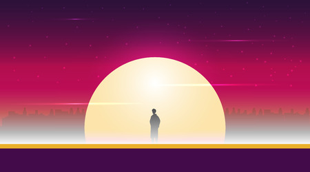 Retro futuristic vector backgroundのイラスト素材