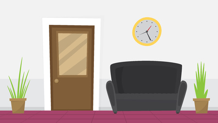 Waiting room for patients in the office. Flat vector.のイラスト素材