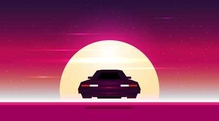 Retro futuristic vector backgroundのイラスト素材