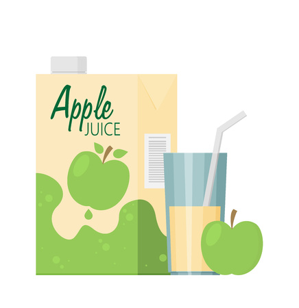 Apple juice box vectorのイラスト素材
