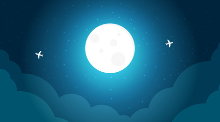 Flat vector banner with landscape. Background illustrationのイラスト素材