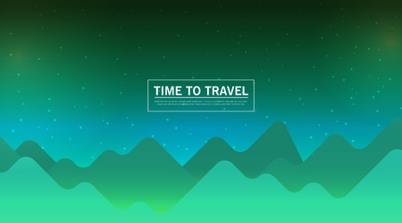 Flat vector banner with landscape. Background illustrationのイラスト素材