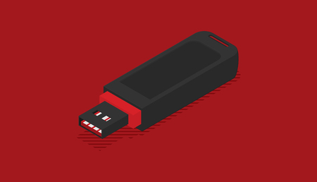 Isometric usb flash vector icon for web design のイラスト素材