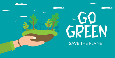 Illustration of a happy earth day banner, for environment safety celebrationのイラスト素材