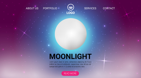 Flat vector banner with landscape. Background illustrationのイラスト素材