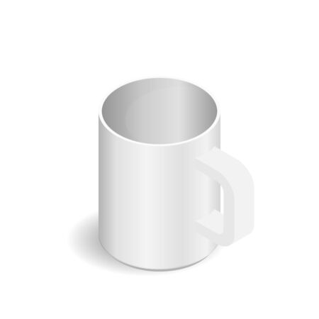 Vector isometric photorealistic white cupのイラスト素材