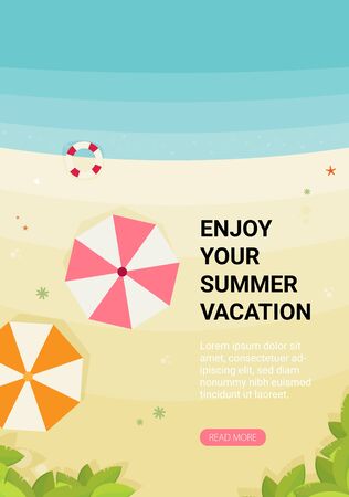 Summer holidays vector illustration,flat design beachのイラスト素材