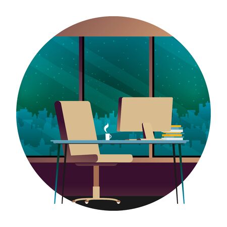 Empty ceo office interior. Flat vector.のイラスト素材