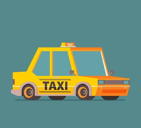 Taxi car flat design vectorのイラスト素材