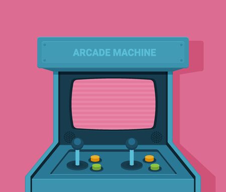 Retro arcade machine. Flat style vector illustration.のイラスト素材