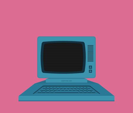 Vintage personal computer. Vector illustration.のイラスト素材
