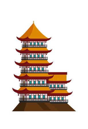 Flat design landscape of Japan illustration vectorのイラスト素材