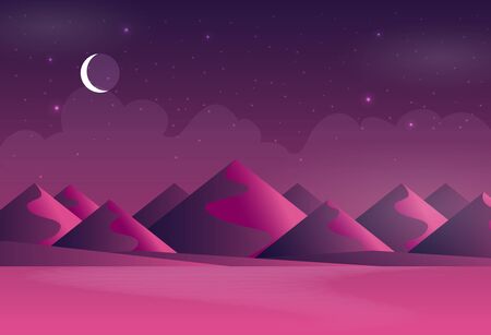 Flat vector banner with landscape. Background illustrationのイラスト素材