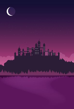 Magic fantasy castle - flat style illustration.のイラスト素材