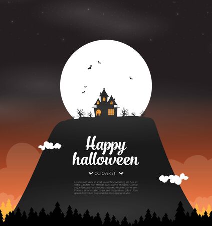 Halloween background flat design vectorのイラスト素材
