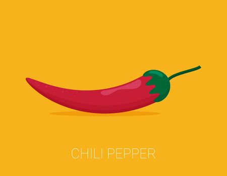 Illustration of food hot chilli pepper in flat minimalism style.のイラスト素材