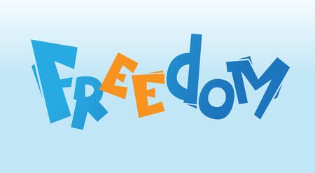 Freedom logo. vector flat design illustrationのイラスト素材