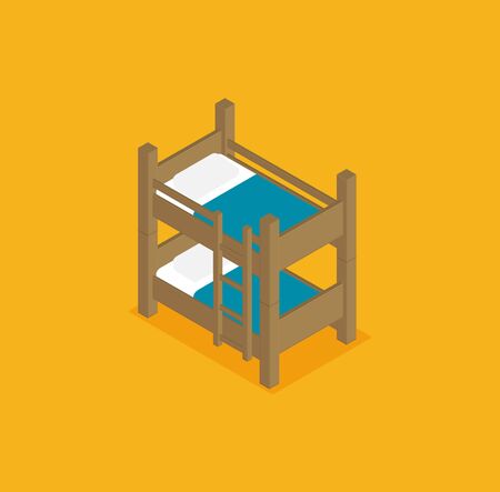 Bunk bed vector illustration in isometric designのイラスト素材
