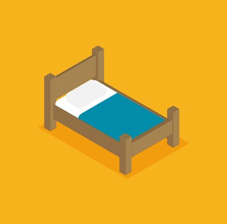 Bunk bed vector illustration in isometric designのイラスト素材