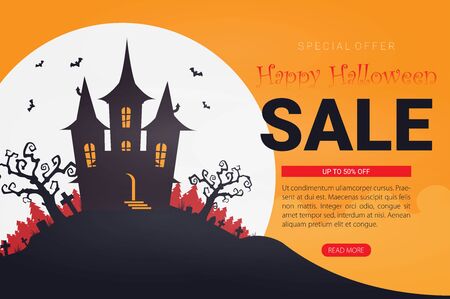 Halloween background flat design vectorのイラスト素材