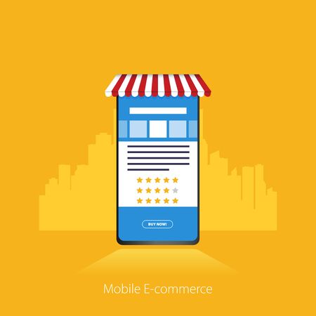 Flat design concept E-commerce vector.のイラスト素材