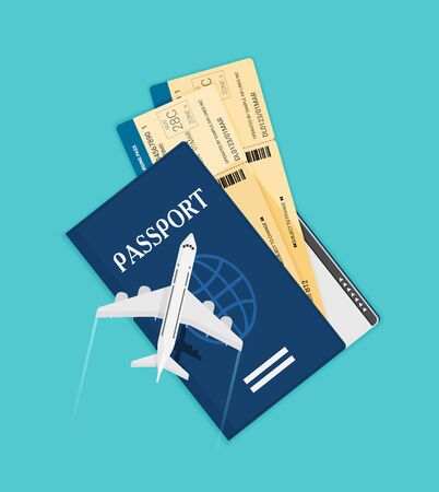 Modern and realistic airline ticket design. Vector stock illustration.のイラスト素材