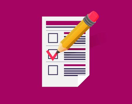 Vector Form Pencil and Tick Iconのイラスト素材