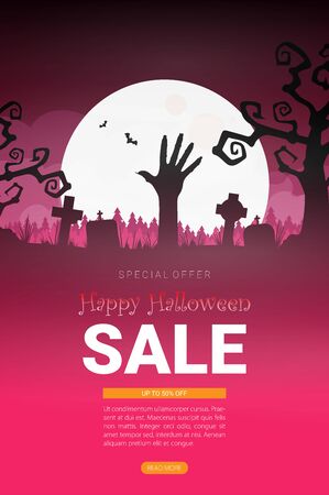 Halloween background flat design vectorのイラスト素材
