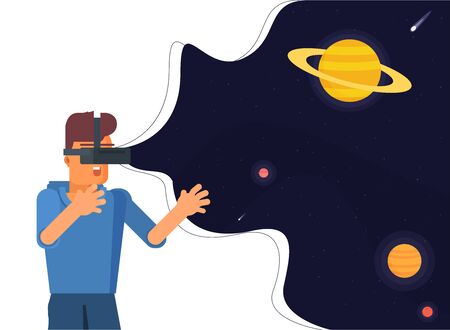 Virtual Reality Poster Flat Illustrationのイラスト素材