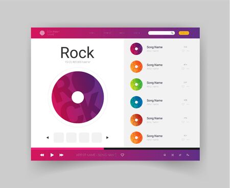 Application Interface : Music Player : Vector Illustrationのイラスト素材