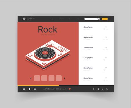 Application Interface : Music Player : Vector Illustrationのイラスト素材