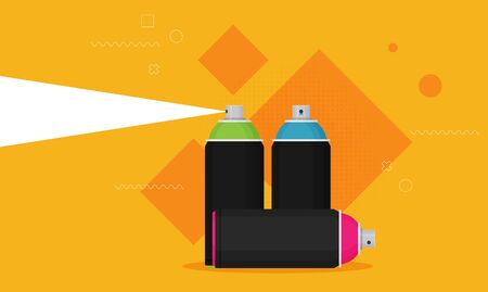 Spray Paint Can flat vector illustrationのイラスト素材