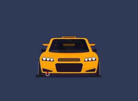 Vector racing car isolated on color backgroundのイラスト素材