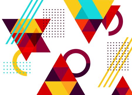 Flat vector. Minimal geometric background. Dynamic shapes composition.