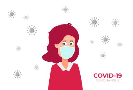 Man wearing protective Medical mask for prevent virus, Template Banner Design, Flat Design Graphic, vectorのイラスト素材