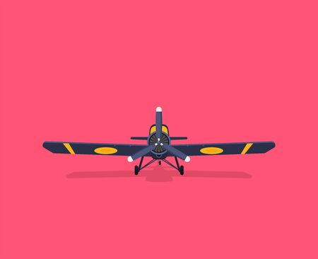 Old airplane flat vector isolated on backgroundのイラスト素材
