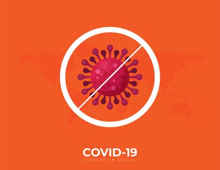 Coronavirus COVID-19 virus. Flat Design Graphic, vectorのイラスト素材