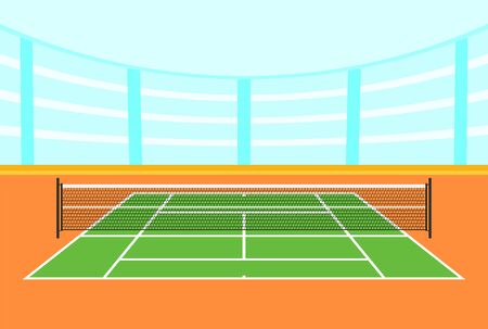 Background of tennis court. FLat vector illustrationのイラスト素材