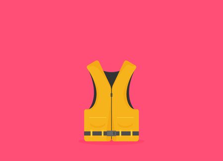 life safety jacket flat vector isolated on color backgroundのイラスト素材