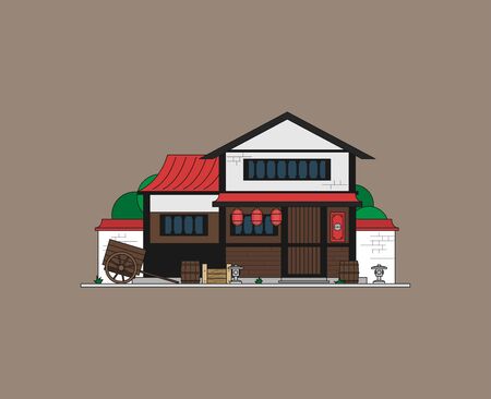 Japan country design template in flat design style isolated on color backgroundのイラスト素材