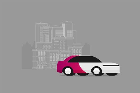 Flat vector illustration of electric car charging at the charger station. のイラスト素材