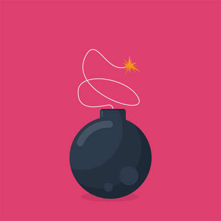 Bomb concept in flat style isolated on color background vectorのイラスト素材