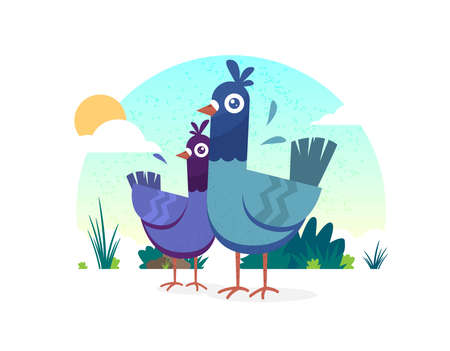 Cute Bird Flat vector designのイラスト素材